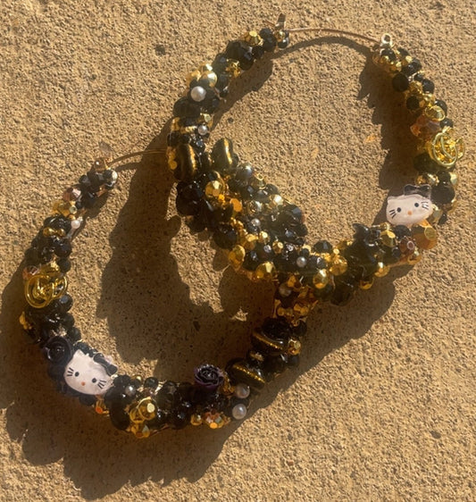 🖤💛 Hive Kitty Hoops – Sweet & Fierce