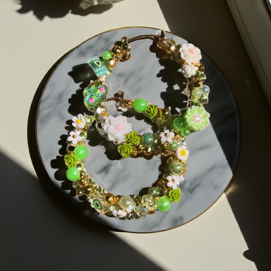 Avocado Bloom Garden Hoops🌸🥑