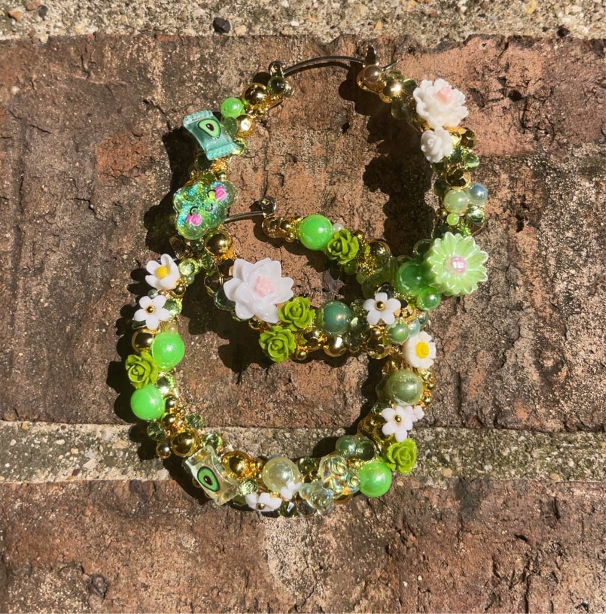 Avocado Bloom Garden Hoops🌸🥑(50mm)