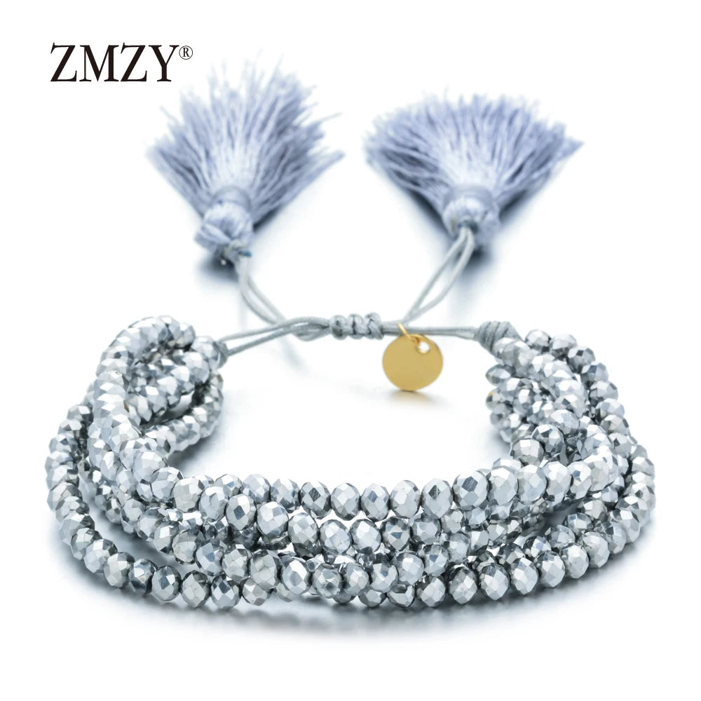 π Boho Beaded Tassel Bracelet
