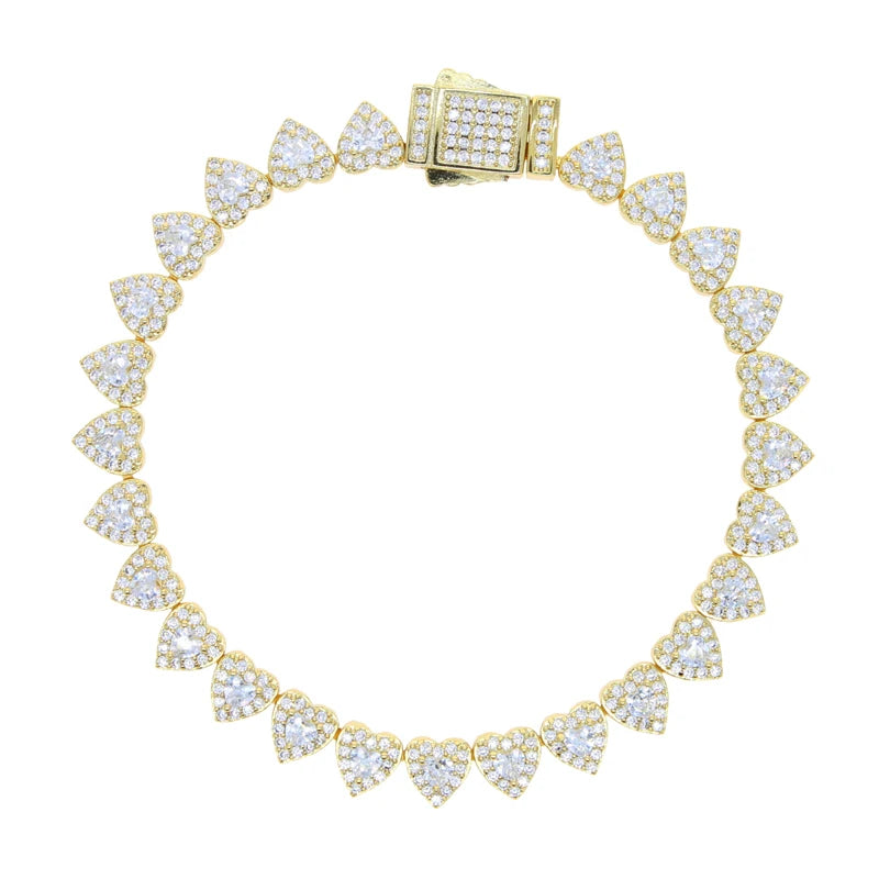 Iced Heart Charm Bracelet π