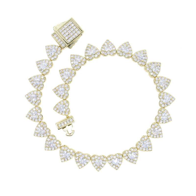 Iced Heart Charm Bracelet π