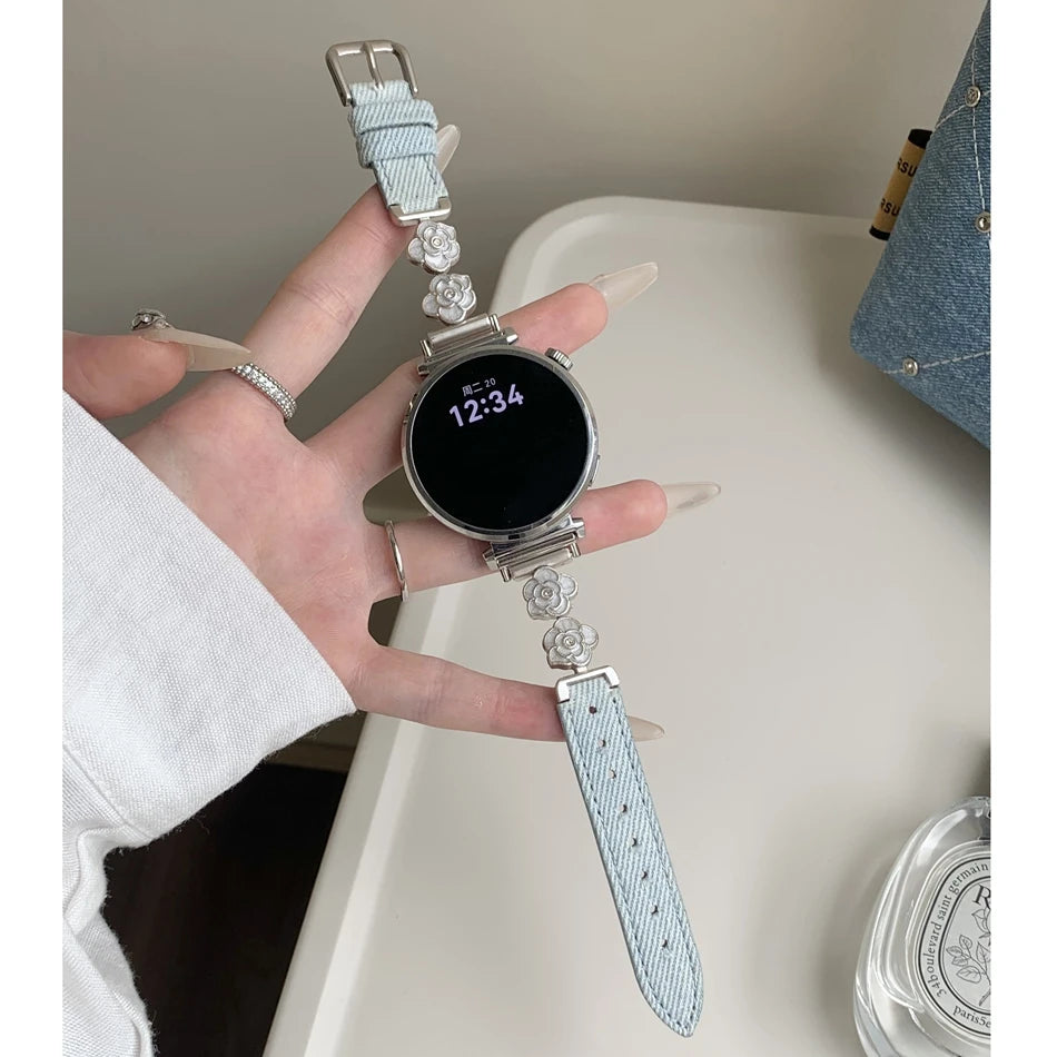 ๐ธ Denim Blossom Watch Band