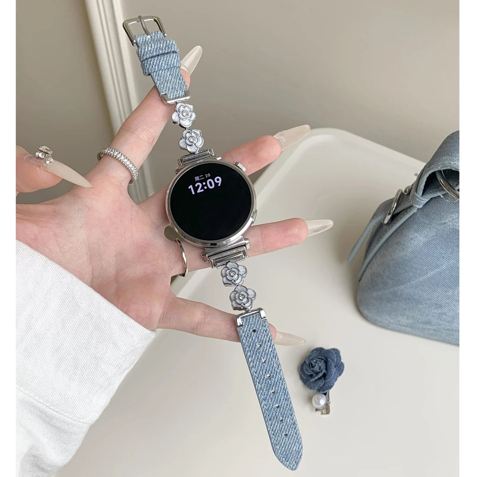 ๐ธ Denim Blossom Watch Band