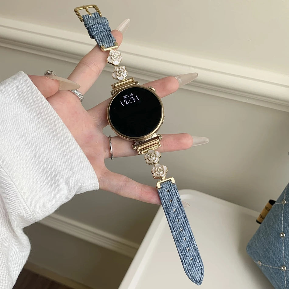 ๐ธ Denim Blossom Watch Band
