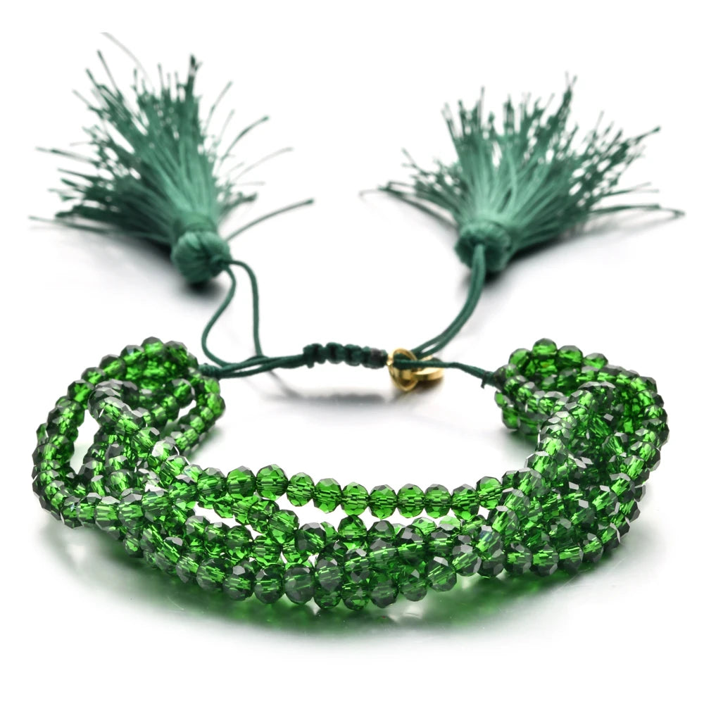 π Boho Beaded Tassel Bracelet