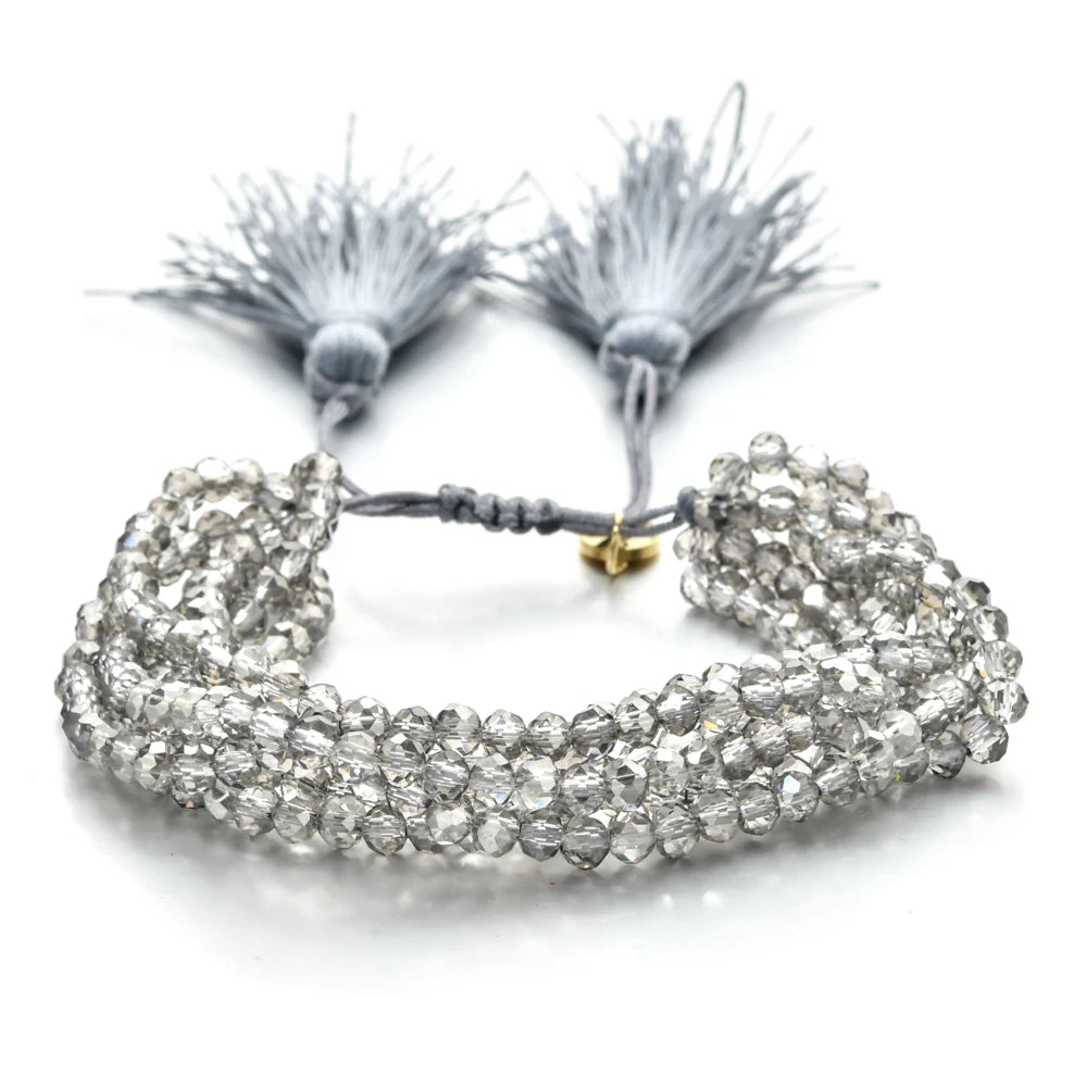 π Boho Beaded Tassel Bracelet