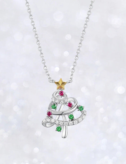 Crystal Christmas Tree Necklace