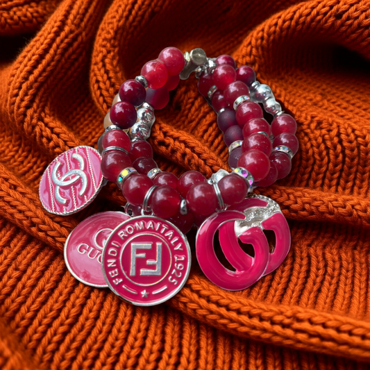 Burgundy Shell Bracelet