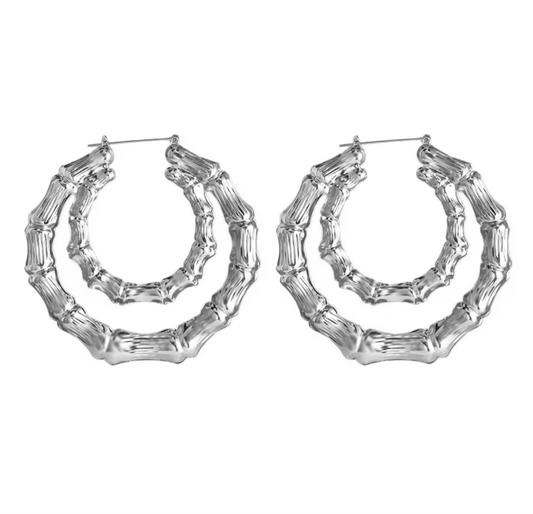 Charmed Double Bamboo Hoops 💎✨🌸