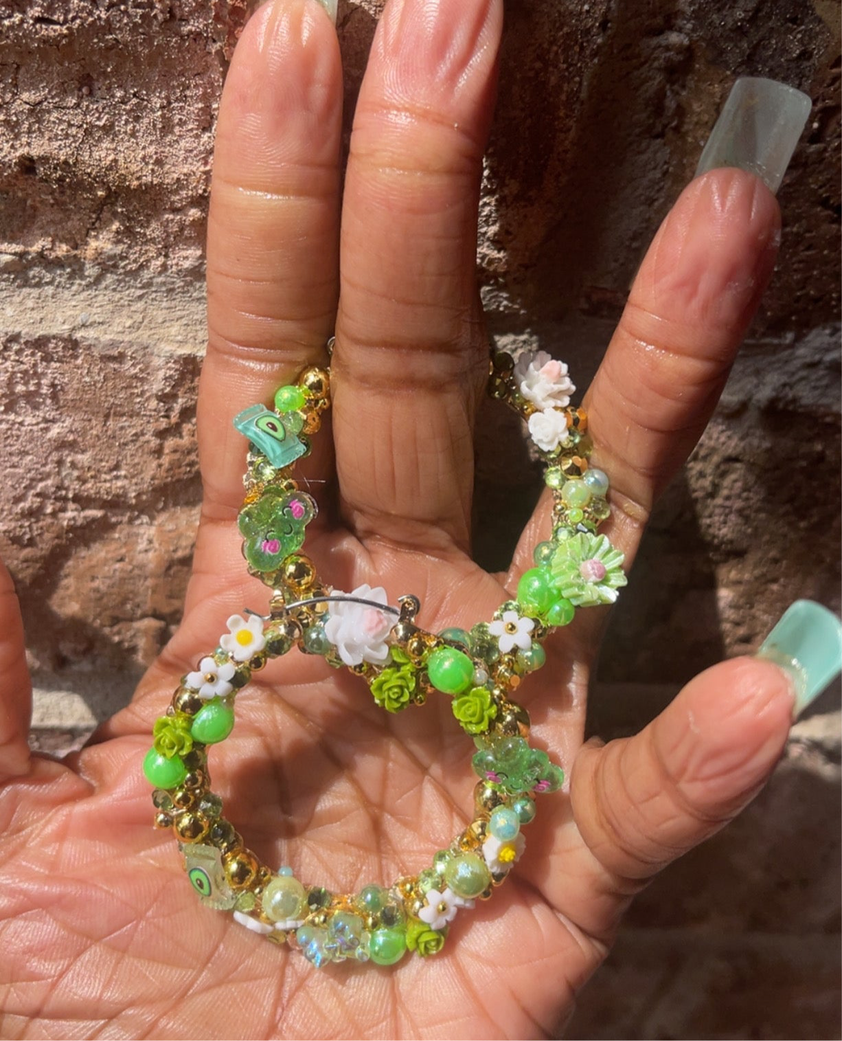 Avocado Bloom Garden Hoops🌸🥑(50mm)