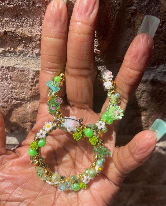 Avocado Bloom Garden Hoops🌸🥑(50mm)
