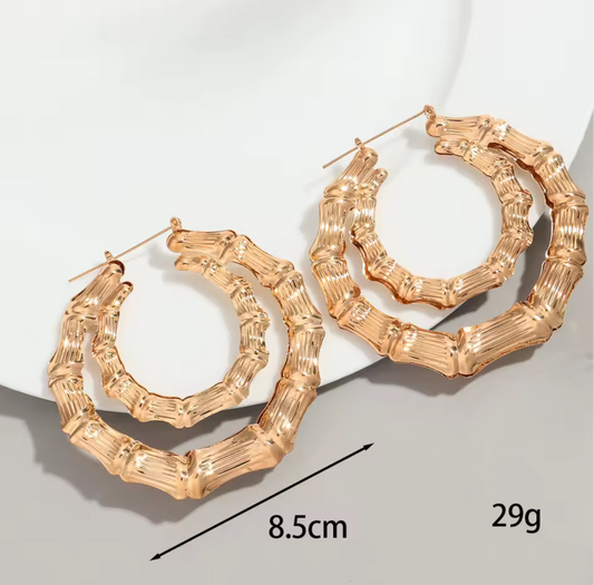 Charmed Double Bamboo Hoops 💎✨🌸