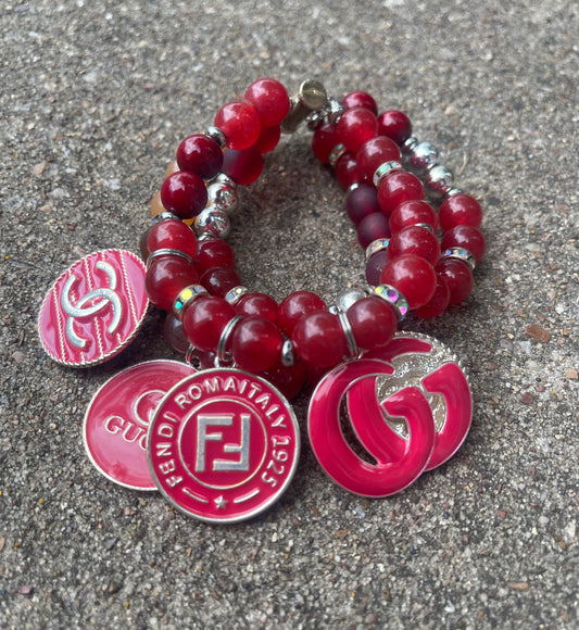 Burgundy Shell Bracelet