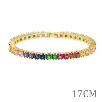 Color Cascade Tennis Bracelet