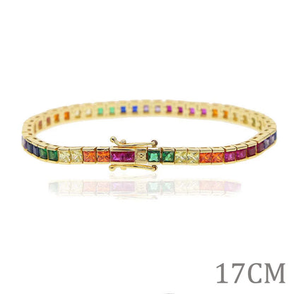 Color Cascade Tennis Bracelet