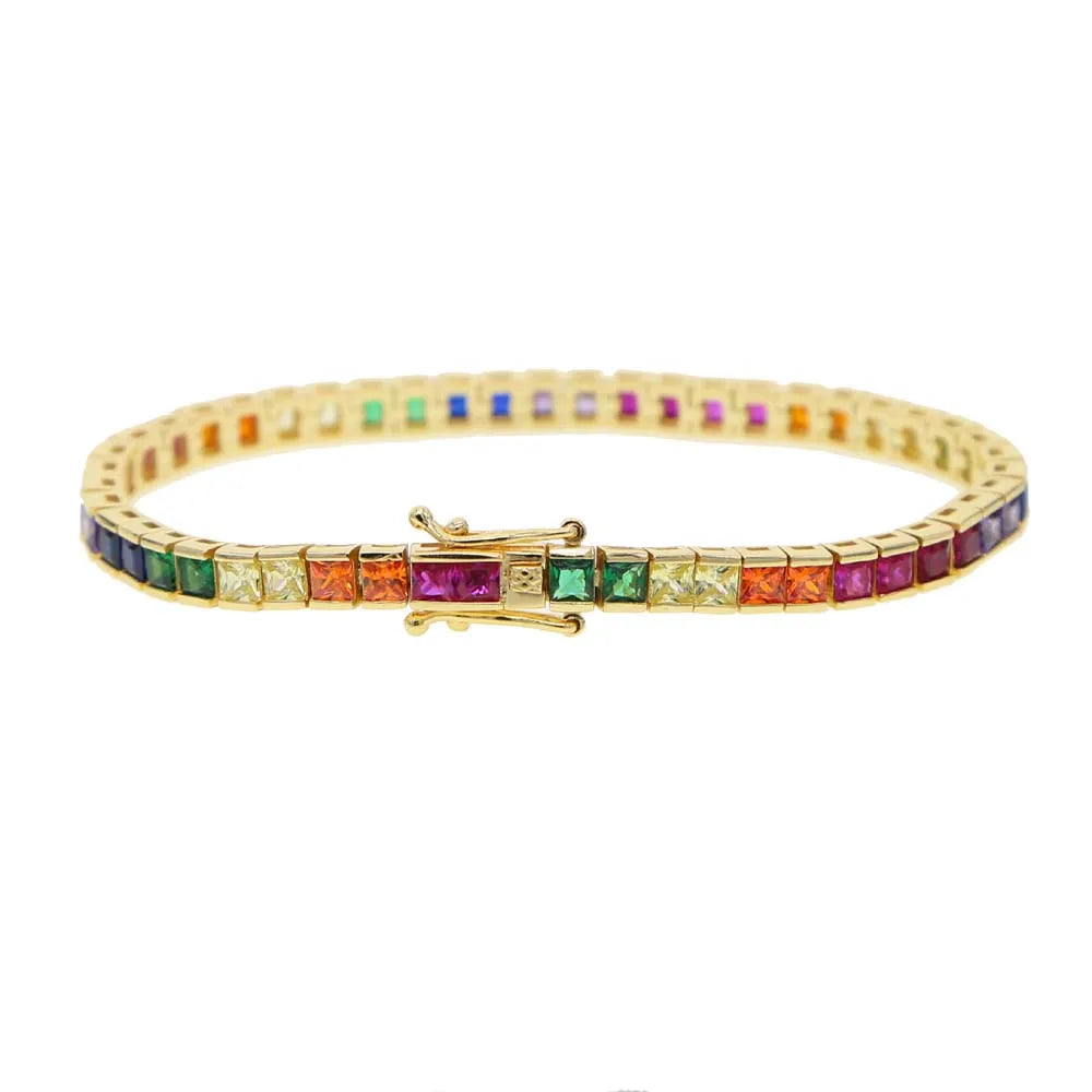 Color Cascade Tennis Bracelet