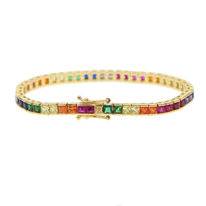 Color Cascade Tennis Bracelet