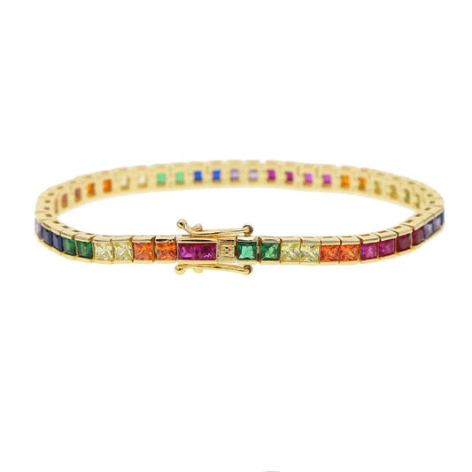 Color Cascade Tennis Bracelet
