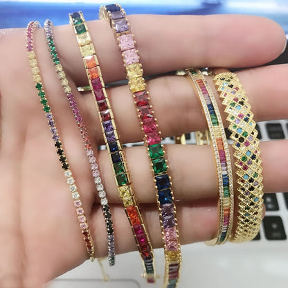 Color Cascade Tennis Bracelet