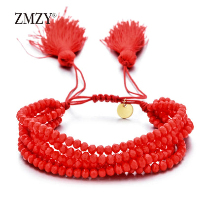 🌈 Boho Beaded Tassel Bracelet