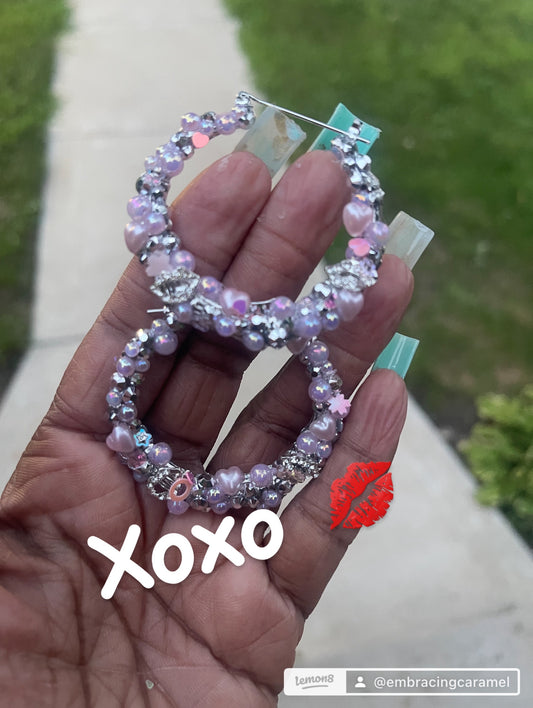 Pink Xoxo Hoops (50mm) 💕💋✨
