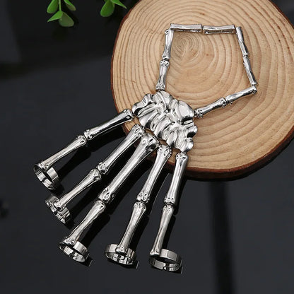 🖤 Skeleton Hand Statement Bracelet