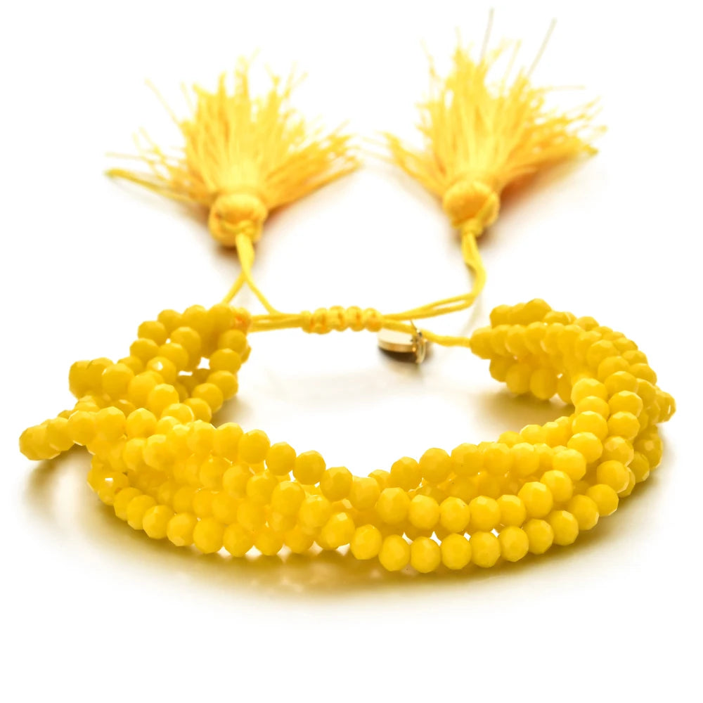 🌈 Boho Beaded Tassel Bracelet