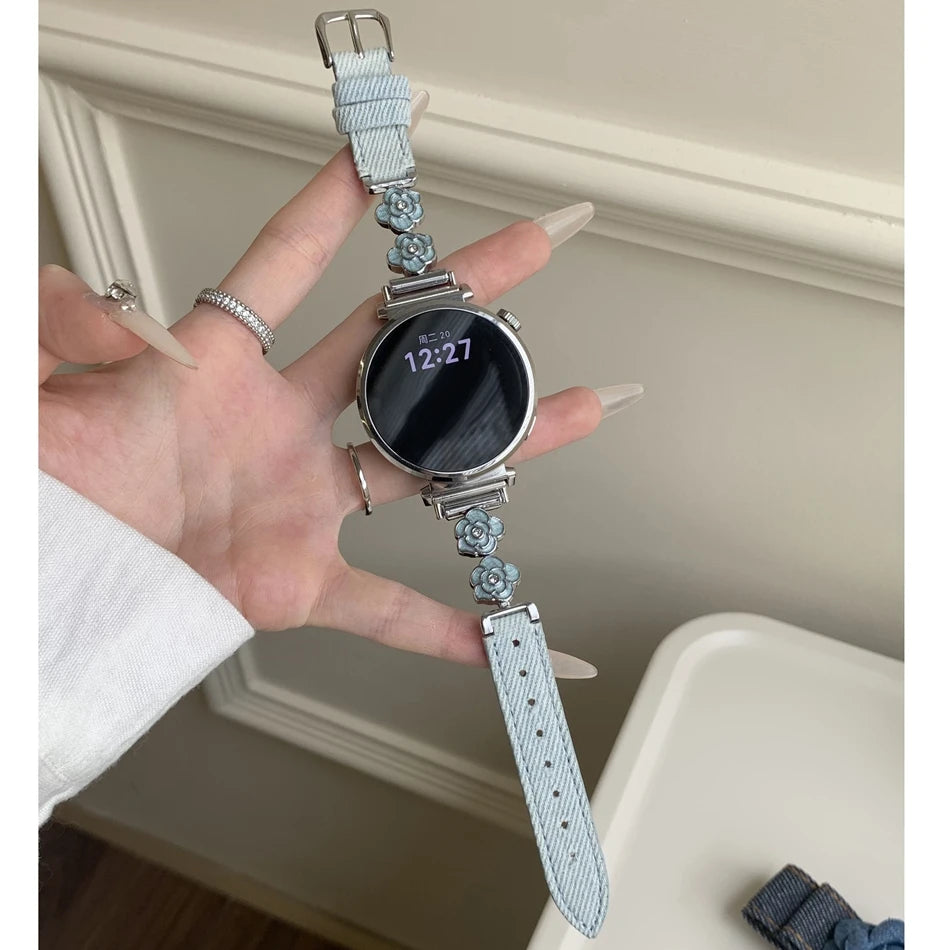 🌸 Denim Blossom Watch Band