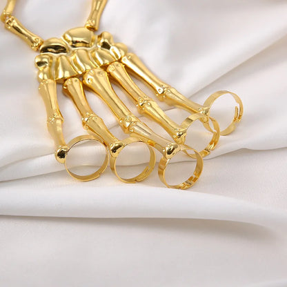 🖤 Skeleton Hand Statement Bracelet