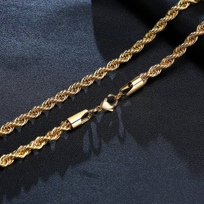 Golden Twist Rope Chain