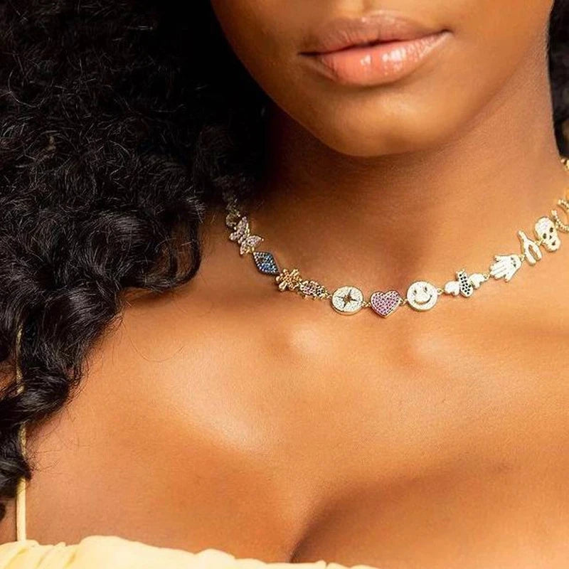 Golden Love Charm Choker
