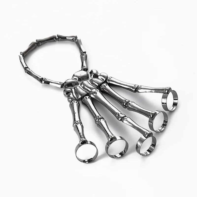 🖤 Skeleton Hand Statement Bracelet