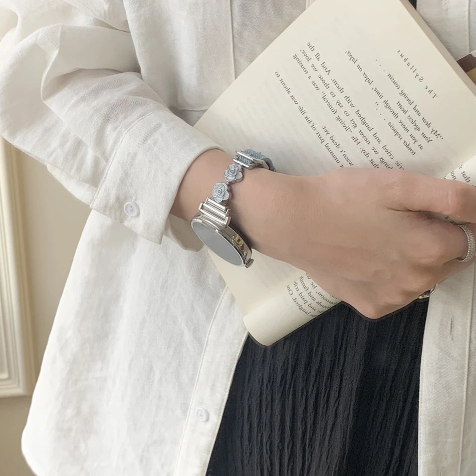 🌸 Denim Blossom Watch Band