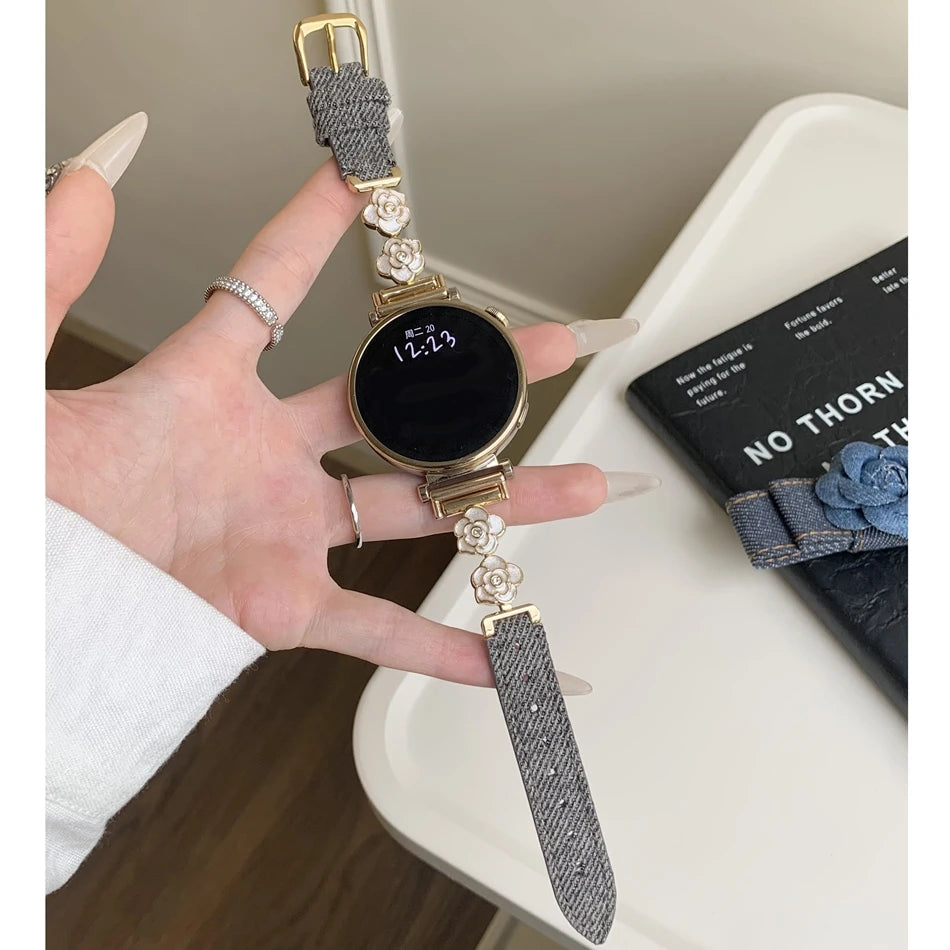 🌸 Denim Blossom Watch Band