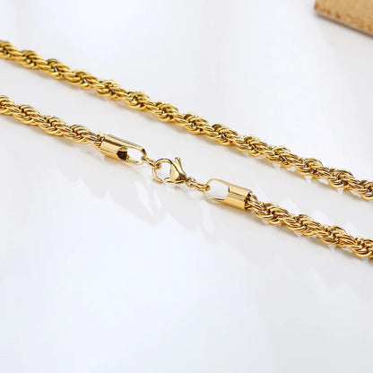 Golden Twist Rope Chain