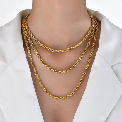 Golden Twist Rope Chain
